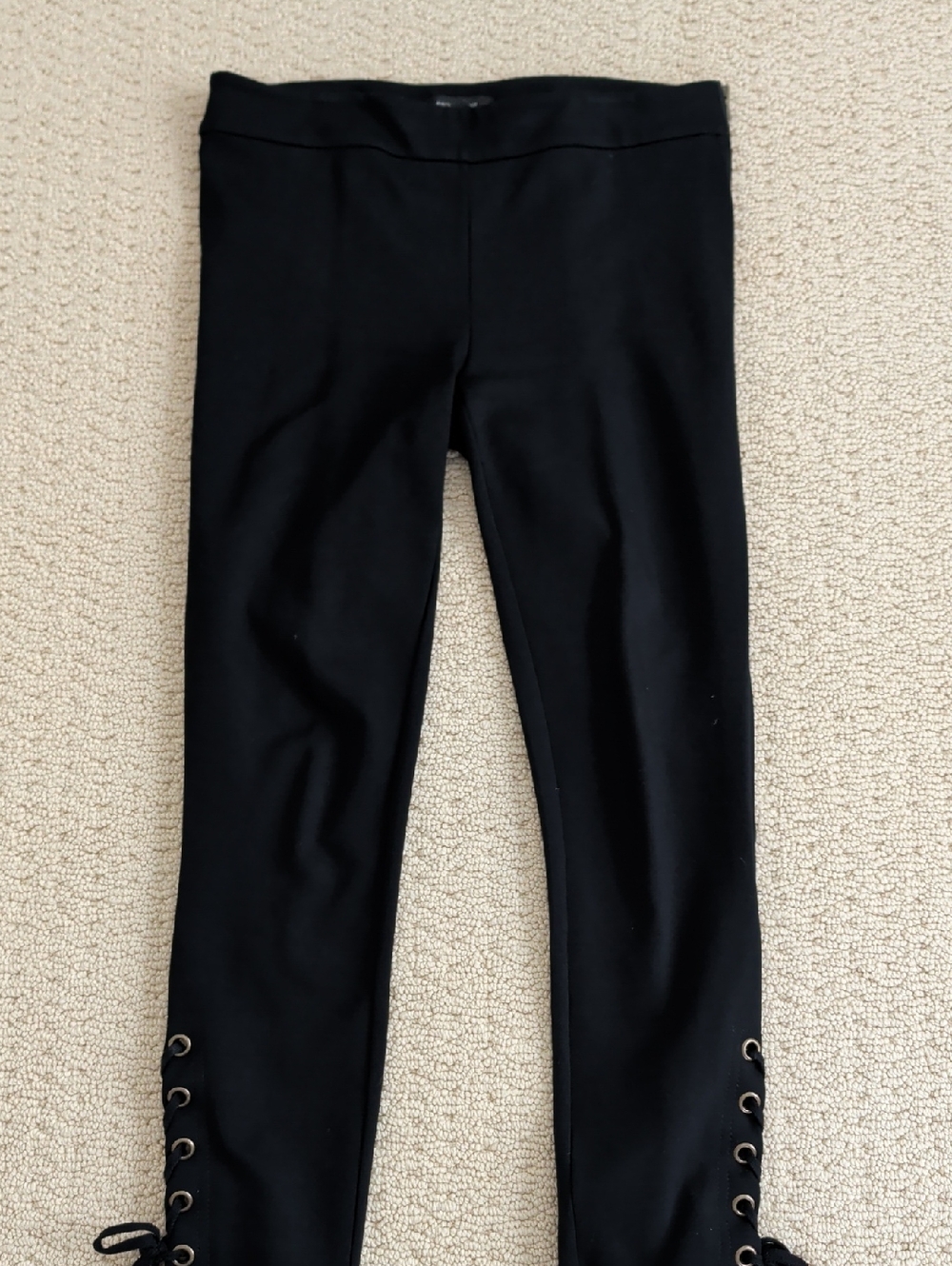 Ann Taylor Black Lace-Up Leggings